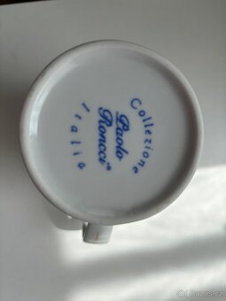 Porcelánové hrníčky Paolo Roncci – květinový vzor, Itálie - 5