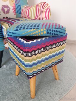 Patchwork ušák s podnožkou s pampou - 5