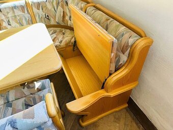 889 Rustikální jídelní set rohová lavice rozkládací stůl - 5