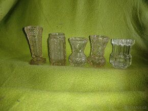 Starožitné vázičky z litého skla - 5