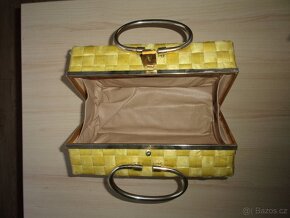 RETRO RUČNĚ TKANÁ KABELKA Z LAKOVANÉHO BAMBUSU - 5