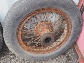 Tatra 17 - drátěná kola Rudge-Whitworth, náboje kol, bubny - 5
