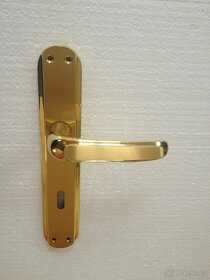 Dveřní klika / kování, zlatá lesk, rozteč 72mm /19ks - 5