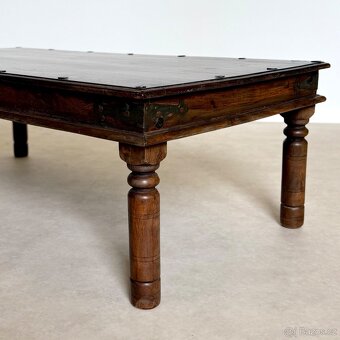 Konferenční stolek z tmavého koloniálního palisandru s tmavý - 5