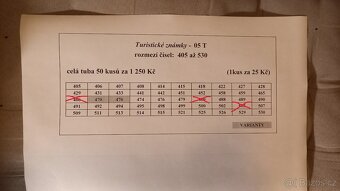 Turistické známky č. 1 - 2635 AKTUALIZACE 31.3.25 - 5