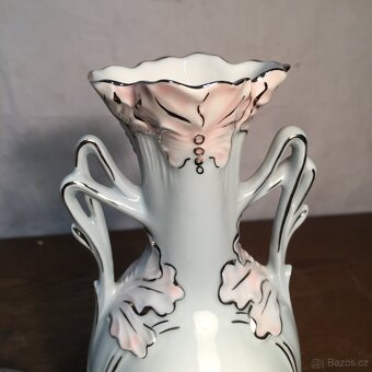 párové vázy Dux - nádherné secesní tvary a květy - 5