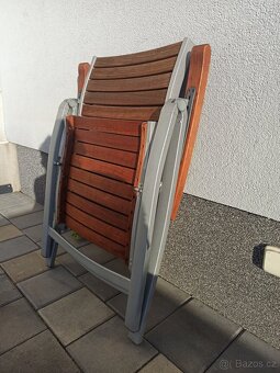 Prodám polohovatelná zahradní křesla hliník/teak - 5
