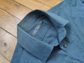 3 Košile Marks Spencer 38,39,40, 2šedé, 1světlá- TOP STAV - 5