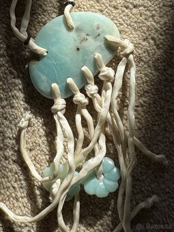 Přívěsek , náhrdelník - minerál, kámen larimar tyrkys - 5