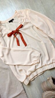 Béžové džíny/ rifle zn. PULL &BEAR a halenka - 5