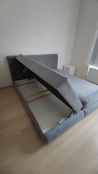 Šedá čalouněná manželská postel boxspring Sofia 180x200 - 5