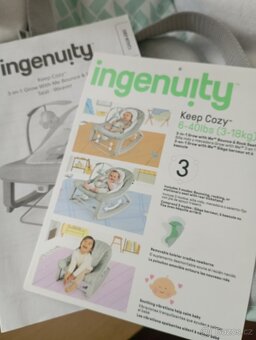 INGENUITY Houpátko vibrující 3v1 Keep Cozy Weave 0m +, do 18 - 5