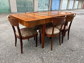 Jídelní stůl a židle Halabala - 5