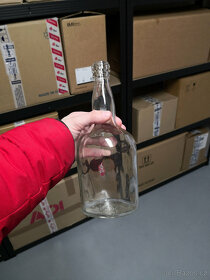 Starožitná sklenená fľaša značená - 5