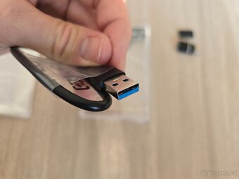 HDD průhledný box 2,5 SATA USB 3 nový + adaptér - 5