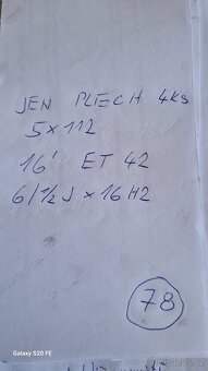AUDI.ŚKODA.VW PLECH 5 X 112 - 16' ET42 - Č 78 - 5