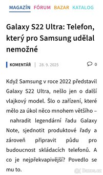 prodám Samsung Galaxy S22 Ultra 512GB, s BT S-Pen, jako nové - 5