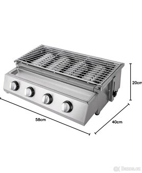 zahradní gril z nerezové oceli, plynový gril. - 5
