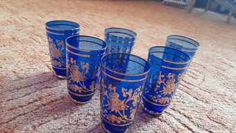 sada 6 sklenic malovaných zlatem - 5