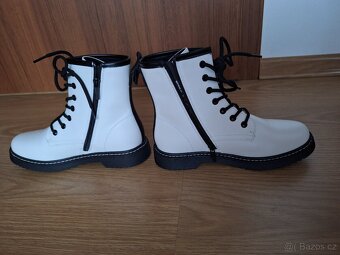 Dámská šněrovací vyšší obuv bílá, 37, NOVÁ - 5