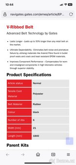 Řemeny pro stará auta Alfa R. FIAT Audi MB Opel Mazda Toyota - 5