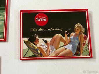 Velké magnetky Coca-Cola - jako malé plechocé cedulky - 5