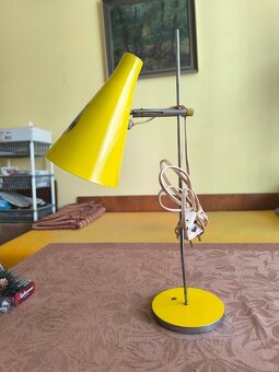 Retro-Stolní žlutá lampa Lidokov, Josef Hůrka - 5