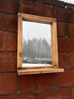 Zrcadlo v kartáčovaném rámu 45x60 cm s policí - 5