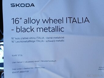 Pěkné orig alu Škoda Scala, Kamiq, Italia 6,5J 16" ET35 - 5