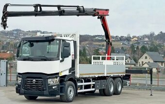 9188 - Renault C 380 - 6x4 - Valník + HR-PALFINGER PK 18002- - 5