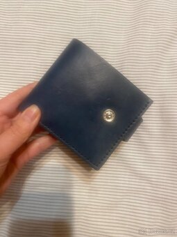 Modrá kožená peněženka - 5