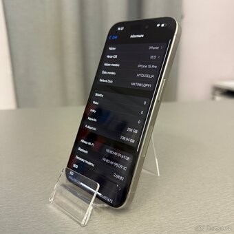 iPhone 15 Pro 256GB natural titan, 98% baterie, rok záruka - 5