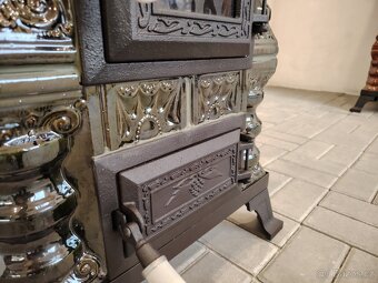 Kachlová kamna sporák Carmen s varnou deskou zelená - 5