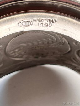 Sklenice v kovových podšálcích – 3 různé kusy - 5