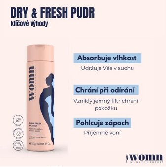 2 balení tělového pudru pro ženy Womn Intimate Comfort - 5