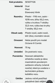 Strešní nosič Octavia 3 - 5
