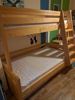 Palanda masiv + matrace 15cm + šuplíky - 5