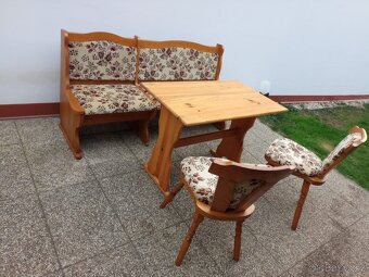 Jídelní set, rustikální nábytek, lavice, židle, stůl - 5