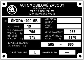 Štítky na Škoda - 5