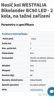 Nosič kol WESTFALIA Bikelander BC80 LED - 5