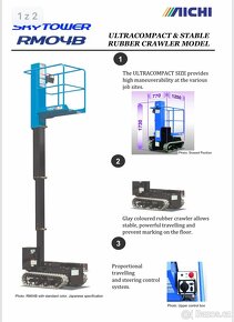 Pásová plošina AICHI , pracovní plošina, sloupová plošina - 5
