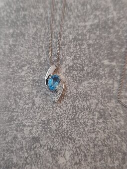 Dámský náhrdelník s přívěskem bílé zlato 375 9k - 5