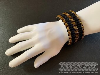 PARACORD náramek (19 cm) gold - black - 5