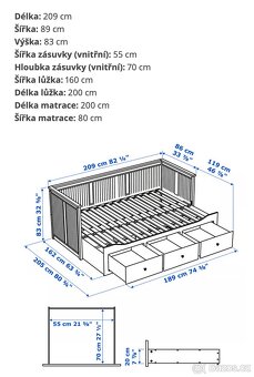 Rozkládací postel IKEA HEMNES - 5