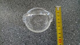 Starožitný skleněný košíček, broušené i foukané sklo - 5