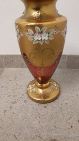 Novoborské sklo váza růžová vysoká - 5