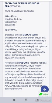 ZRCADLOVÁ SKŘÍŇKA  CERSANIT 40x80, 2ks, NOVÉ - 5