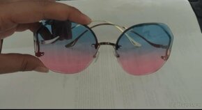 Nové dámské moderní sluneční brýle nové velké modré růžové - 5