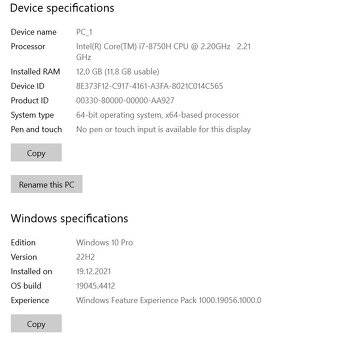 Zánovní notebook Dell XPS 15 9550, Core i7-8750H, SSD 256GB - 5