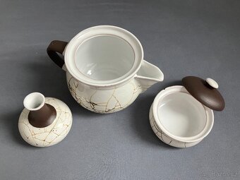 Keramická souprava (pětidílná), imitace popraskané kameniny - 5